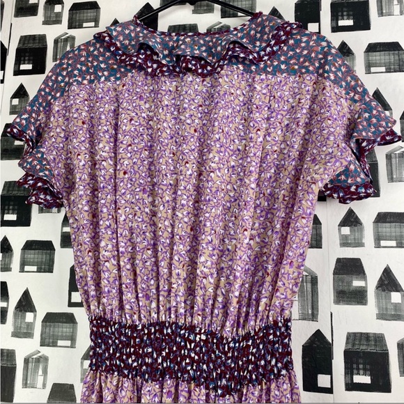 Neiman Marcus / Diane Frez dress - floral ruffle lightweight polyester - Picture 6 of 8